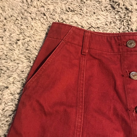 Red Denim Mini Skirt - Picture 4 of 4